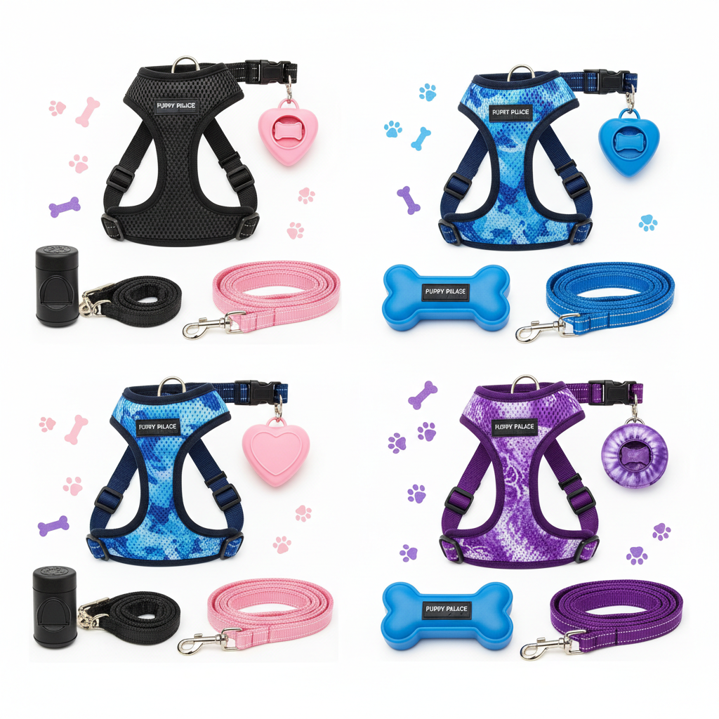 Adjustable Mesh Harness & Leash Set for Dogs and Cats