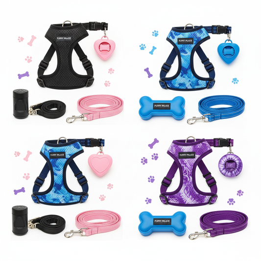 Adjustable Mesh Harness & Leash Set for Dogs and Cats